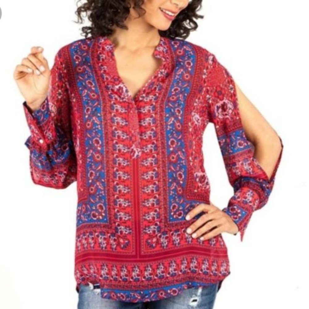 KUT FROM THE KLOTH | Benica Slit Sleeve Top Small